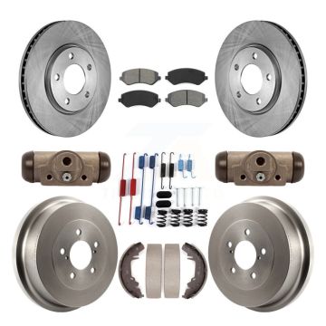 Front Rear Brake Rotors Semi-Metallic Pad Drum Kit (9Pc) For Dodge Grand Caravan Chrysler K8S-102530