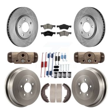 Front Rear Brake Rotors Semi-Metallic Pad Drum Kit (9Pc) For Dodge Caravan Grand Chrysler K8S-102531