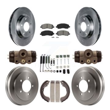 Front Rear Brake Rotors Semi-Metallic Pad & Drum Kit (9Pc) For Jeep Patriot Compass Dodge K8S-102536