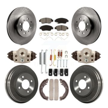 Front Rear Disc Brake Rotors Semi-Metallic Pads And Drum Kit (9Pc) For Honda Fit K8S-102539