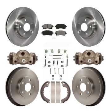 Front Rear Brake Rotor Semi-Metallic Pad & Drum Kit (9Pc) For Subaru Forester 4-Wheel ABS K8S-102548