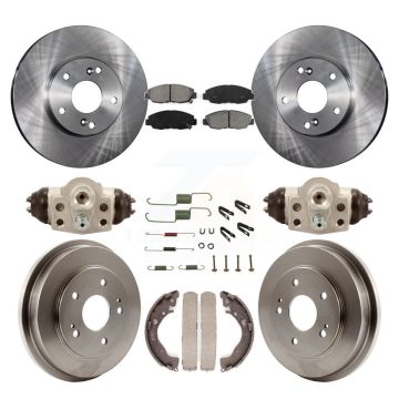 Front Rear Disc Brake Rotors Semi-Metallic Pad And Drum Kit (9Pc) For 2011 Honda Civic GX K8S-102550