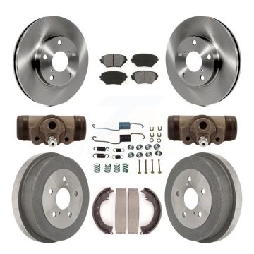 Front Rear Brake Rotor Semi-Metallic Pad & Drum Kit (9Pc) For 2002 Toyota RAV4 GAS engine K8S-102558