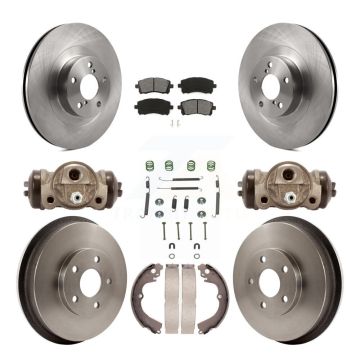 Front Rear Disc Brake Rotors Semi-Metallic Pads And Drum Kit (9Pc) For Subaru Impreza WRX K8S-102563
