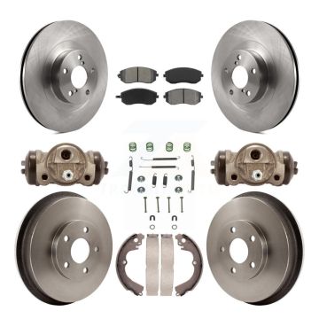 Front Rear Disc Brake Rotors Semi-Metallic Pad Drum Kit (9Pc) For Subaru Forester Impreza K8S-102564