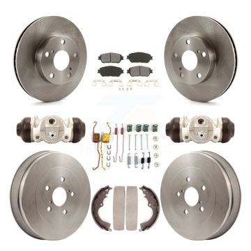 Front Rear Disc Brake Rotors Semi-Metallic Pads And Drum Kit (9Pc) For Toyota Tacoma K8S-102569