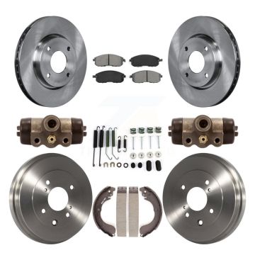 Front Rear Disc Brake Rotor Semi-Metallic Pad Drum Kit (9Pc) For Nissan Versa Sentra Cube K8S-102571
