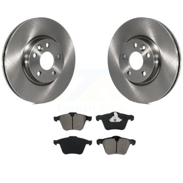 Front Brake Rotors Semi-Metallic Pad Kit For 08 Volvo V70 With 300mm Diameter Rotor K8S-102574