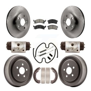Front Rear Disc Brake Rotors Semi-Metallic Pads And Drum Kit (9Pc) For Chevrolet Cavalier K8S-102586