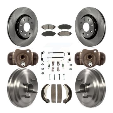 Front Rear Brake Rotors Semi-Metallic Pad Drum Kit (9Pc) For Chevrolet Aveo Pontiac Aveo5 K8S-102590