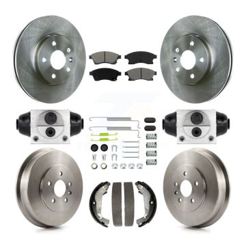 Front Rear Disc Brake Rotors Semi-Metallic Pad Drum Kit (9Pc) For Chevrolet Cruze Limited K8S-102595