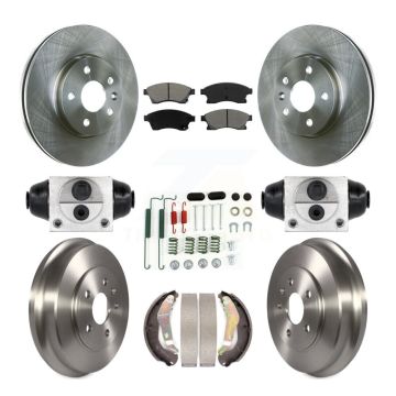Front Rear Disc Brake Rotors Semi-Metallic Pads And Drum Kit (9Pc) For Chevrolet Sonic K8S-102596