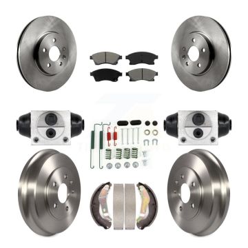 Front Rear Brake Rotors Semi-Metallic Pad Drum Kit (9Pc) For 2013-2014 Chevrolet Sonic RS K8S-102599