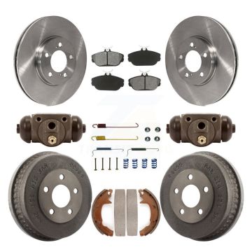 Front Rear Disc Brake Rotors Semi-Metallic Pads And Drum Kit (9Pc) For Ford Taurus K8S-102604