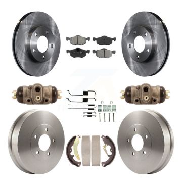 Front Rear Brake Rotor Semi-Metallic Pad & Drum Kit (9Pc) For Ford Escape Mercury Mariner K8S-102605
