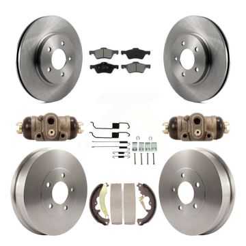 Front Rear Brake Rotor Semi-Metallic Pad & Drum Kit (9Pc) For Ford Escape Mercury Mariner K8S-102607