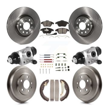 Front Rear Disc Brake Rotors Semi-Metallic Pads And Drum Kit (9Pc) For Volkswagen Jetta K8S-102628
