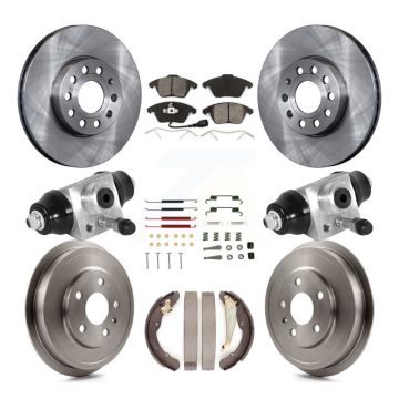 Front Rear Disc Brake Rotors Semi-Metallic Pads And Drum Kit (9Pc) For Volkswagen Jetta K8S-102630