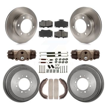 Front Rear Disc Brake Rotors Semi-Metallic Pads And Drum Kit (9Pc) For Toyota 4Runner K8S-102643