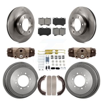Front Rear Disc Brake Rotors Semi-Metallic Pads And Drum Kit (9Pc) For Toyota Tundra K8S-102655