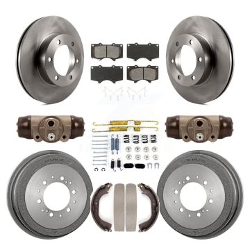 Front Rear Disc Brake Rotors Semi-Metallic Pads And Drum Kit (9Pc) For Toyota Tundra K8S-102656