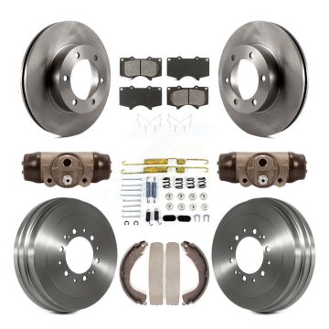 Front Rear Disc Brake Rotors Semi-Metallic Pad Drum Kit (9Pc) For 2004-2006 Toyota Tundra K8S-102657