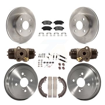 Front Rear Brake Rotor Semi-Metallic Pad And Drum Kit (9Pc) For 2000 Toyota Echo To 08 00 K8S-102661