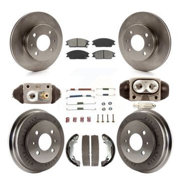 Front Rear Disc Brake Rotor Semi-Metallic Pad Drum Kit (9Pc) For 2003-2005 Hyundai Accent K8S-102665