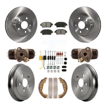 Front Rear Disc Brake Rotor Semi-Metallic Pad & Drum Kit (9Pc) For 2004-2007 Toyota Prius K8S-102666