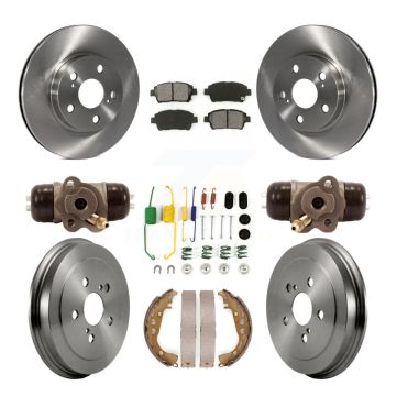 Front Rear Disc Brake Rotors Semi-Metallic Pads And Drum Kit (9Pc) For 2008 Toyota Prius K8S-102667