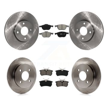 Front Rear Brake Rotors & Semi-Metallic Pad Kit For 2005-2007 Ford Focus Disc rear brakes K8S-102672