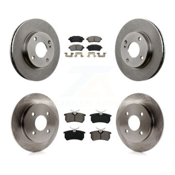 Front Rear Disc Brake Rotors And Semi-Metallic Pads Kit For Ford Fiesta K8S-102673