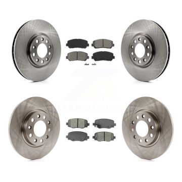 Front Rear Disc Brake Rotors And Semi-Metallic Pads Kit For Chrysler 200 K8S-102677