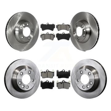 Front Rear Disc Brake Rotors & Semi-Metallic Pad Kit (6Pc) For Audi Q7 Volkswagen Touareg K8S-102740