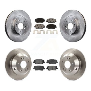 Front Rear Brake Rotors & Semi-Metallic Pad Kit For Kia Sorento With Red Painted Calipers K8S-102747