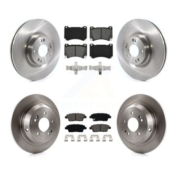 Front Rear Disc Brake Rotors And Semi-Metallic Pad Kit For 2012-2014 Hyundai Genesis 5.0L K8S-102801