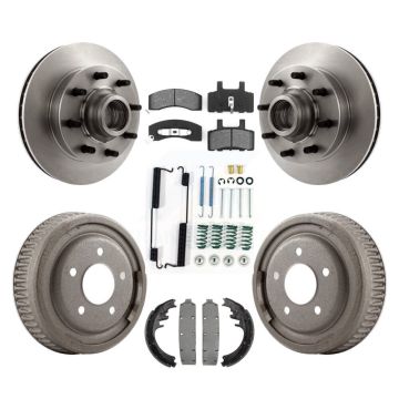 Front Rear Disc Brake Rotor Semi-Metallic Pad Drum Kit (7Pc) For Chevrolet C1500 Suburban K8S-102834