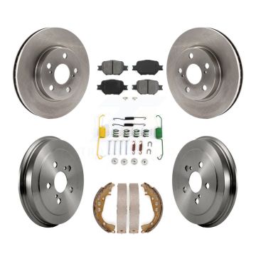 Front Rear Disc Brake Rotors Semi-Metallic Pad & Drum Kit (7Pc) For 2001 Toyota Celica GT K8S-102849