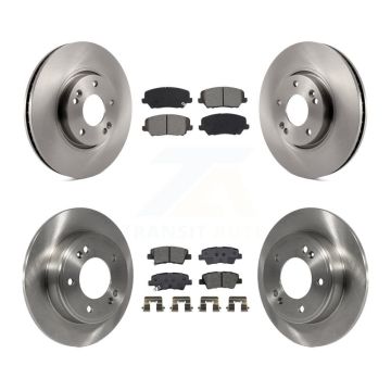 Front Rear Brake Rotors Semi-Metallic Pad Kit For 2016-2017 Hyundai Veloster Turbocharged K8S-102911