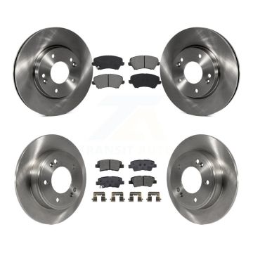Front Rear Disc Brake Rotors And Semi-Metallic Pads Kit For Hyundai Veloster Elantra GT K8S-102924