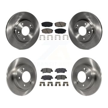 Front Rear Brake Rotor & Semi-Metallic Pad Kit For Kia Hyundai Kona Forte Soul Elantra GT K8S-102926