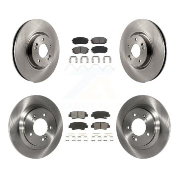 Front Rear Disc Brake Rotors And Semi-Metallic Pad Kit For 2016 Hyundai Sonata GAS engine K8S-102929
