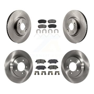 Front Rear Brake Rotor & Semi-Metallic Pad Kit For Kia Optima With Electric Parking K8S-102930