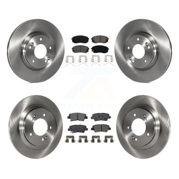 Front Rear Brake Rotor & Semi-Metallic Pad Kit For Kia Optima With Electric Parking K8S-102946