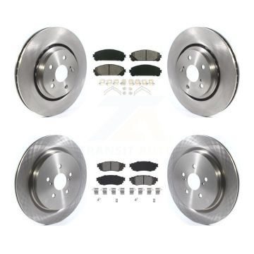 Front Rear Disc Brake Rotor & Semi-Metallic Pad Kit For Lexus RX350 RX450h RX350L RX450hL K8S-102952