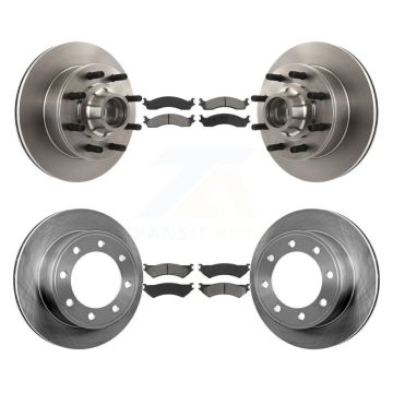 Front Rear Brake Rotors & Semi-Metallic Pad Kit For Ford E-350 Super Duty Econoline E-250 K8S-103063
