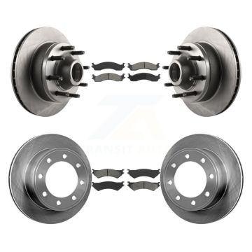 Front Rear Brake Rotors & Semi-Metallic Pad Kit For Ford E-350 Super Duty E-250 Econoline K8S-103064