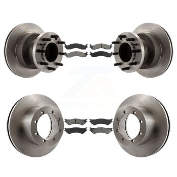 Front Rear Disc Brake Rotors And Semi-Metallic Pads Kit For Ford E-350 Super Duty K8S-103065