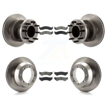 Front Rear Brake Rotor And Semi-Metallic Pad Kit For Ford E-350 Super Duty Econoline Club K8S-103066