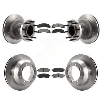 Front Rear Disc Brake Rotors And Semi-Metallic Pads Kit For Ford F-350 Super Duty K8S-103077